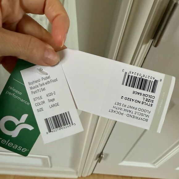 Softies Boyfriend Pocket Muscle Tank with Flood Pant PJ Set in Sage L NWT - Picture 12 of 14